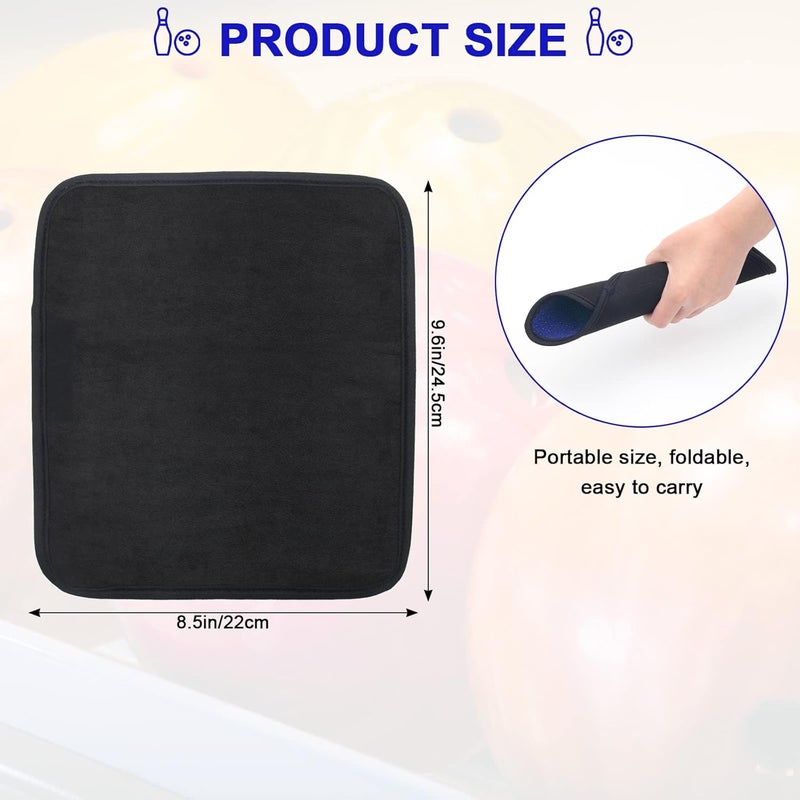 Anglekai 3 Pack Bowling Ball Towels, 10" x 8" Microfiber Bowling Shammy Accessories with Easy-Grip Dots Non-Slip (Blue) - Image 2